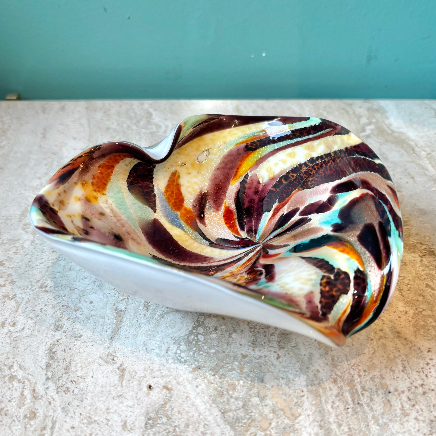 Vintage Colorful Murano Glass Bowl