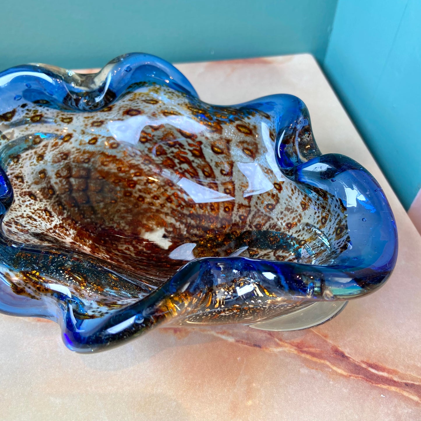 Vintage Murano Style Glass Catchall Bowl