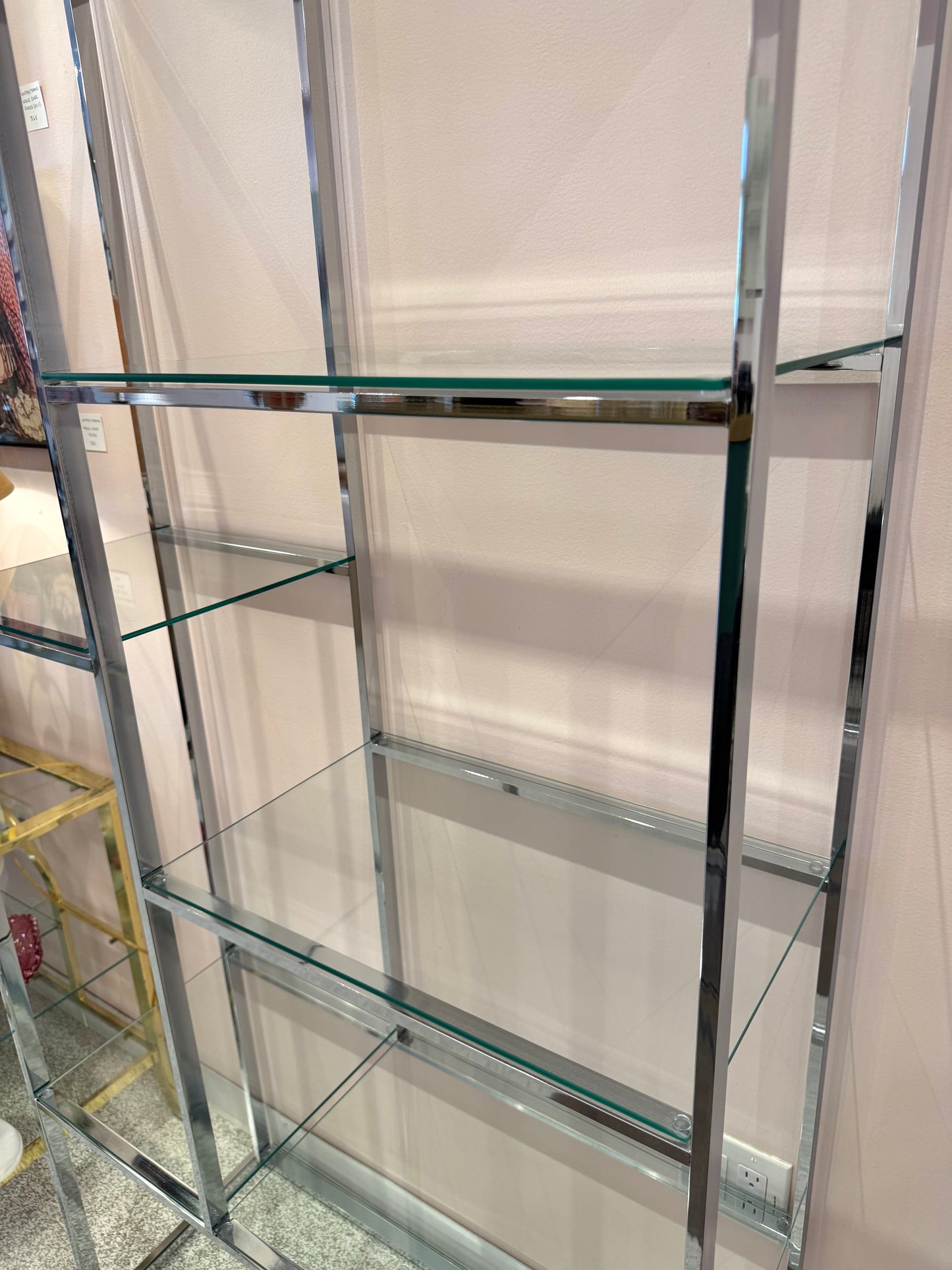 Vintage DIA Style Chrome and Glass Etagere
