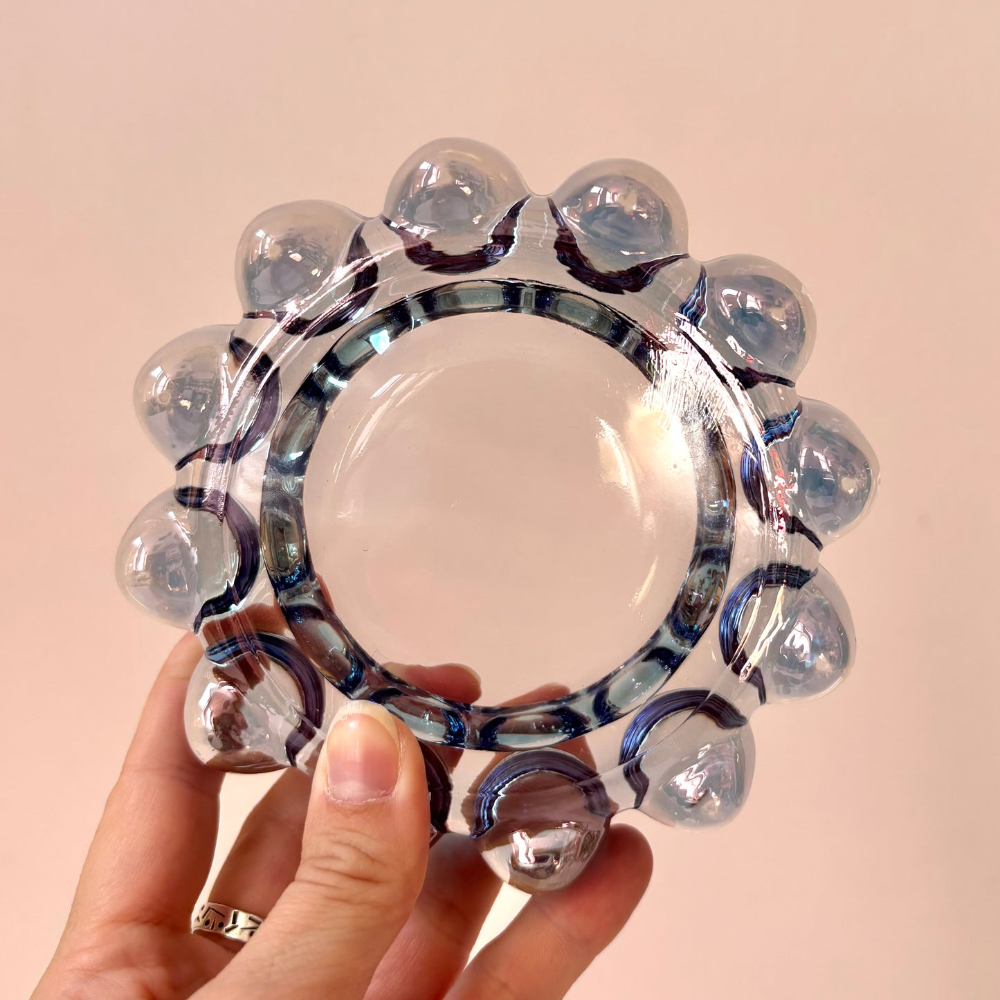 Vintage Blue Boopie Glass Dish