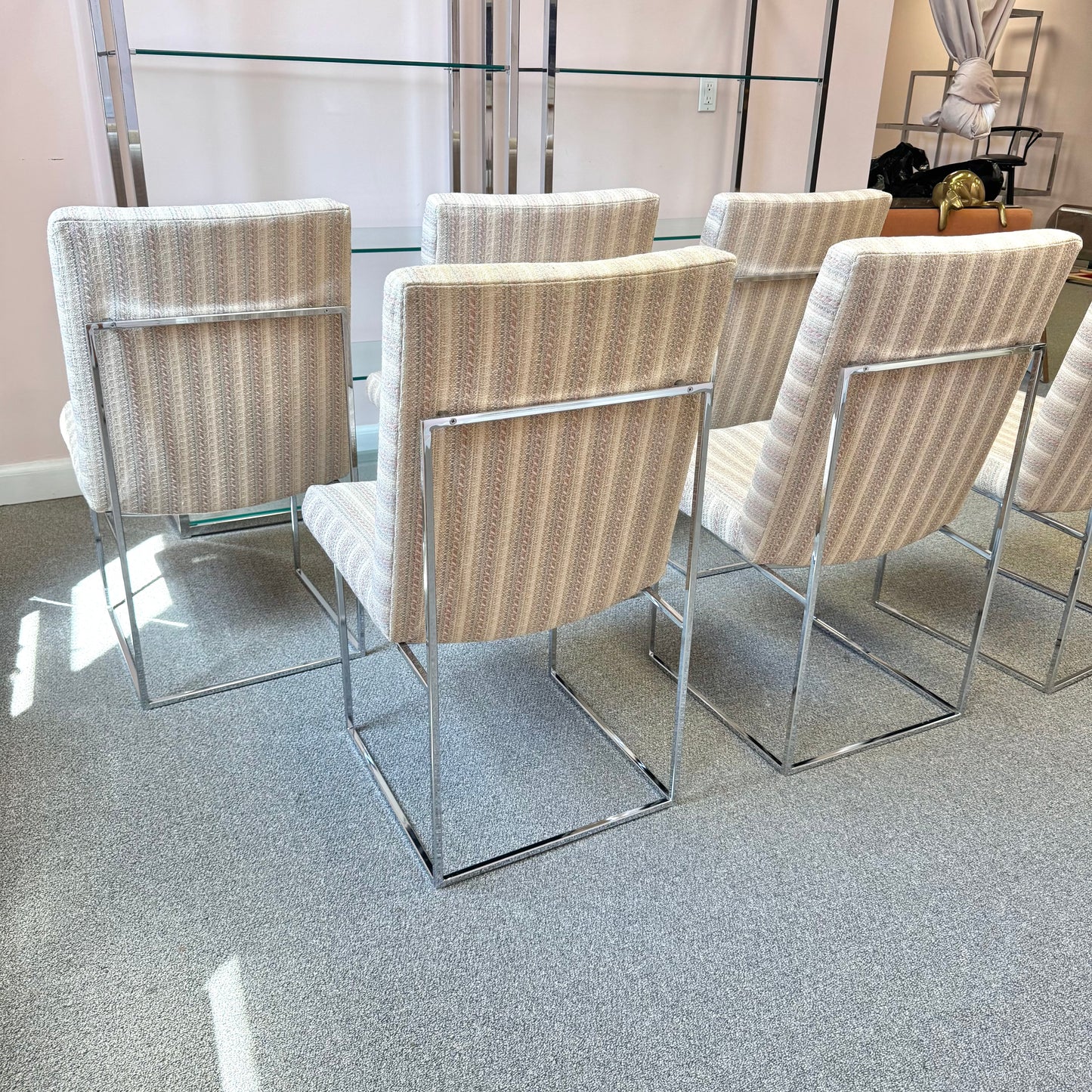 Vintage 1970's Set of 6 Dining Chairs by Milo Baughman for Thayer Coggin