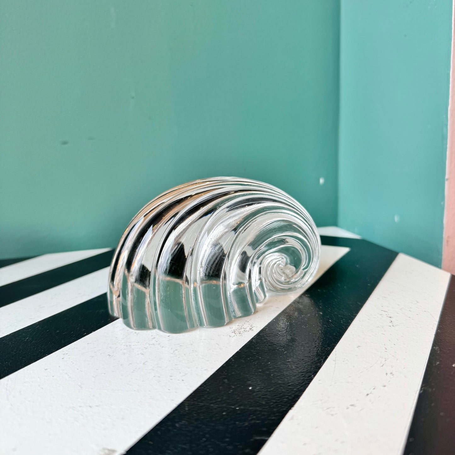 Vintage Glass Seashell Paperweight
