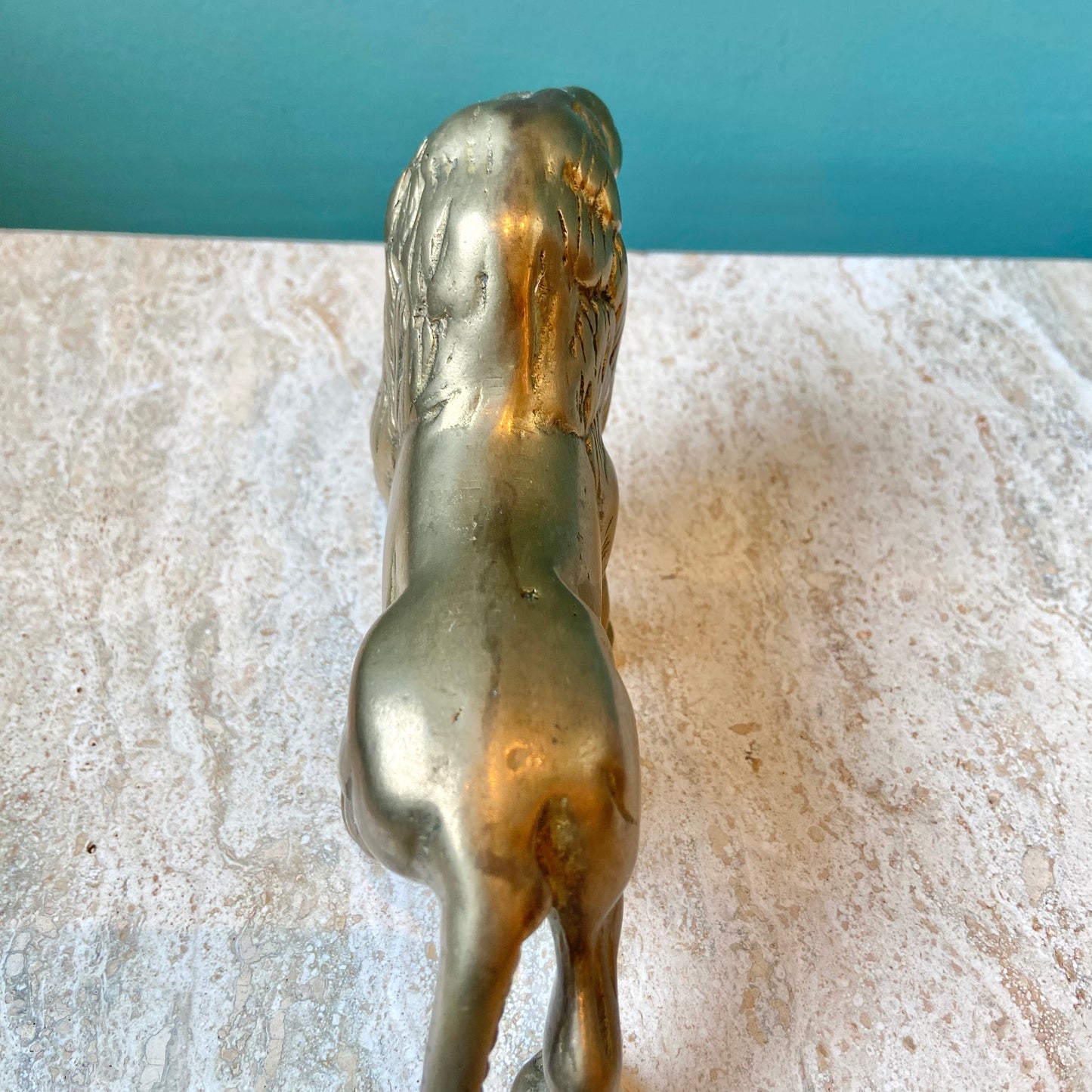 Vintage Solid Brass Lion Figurine