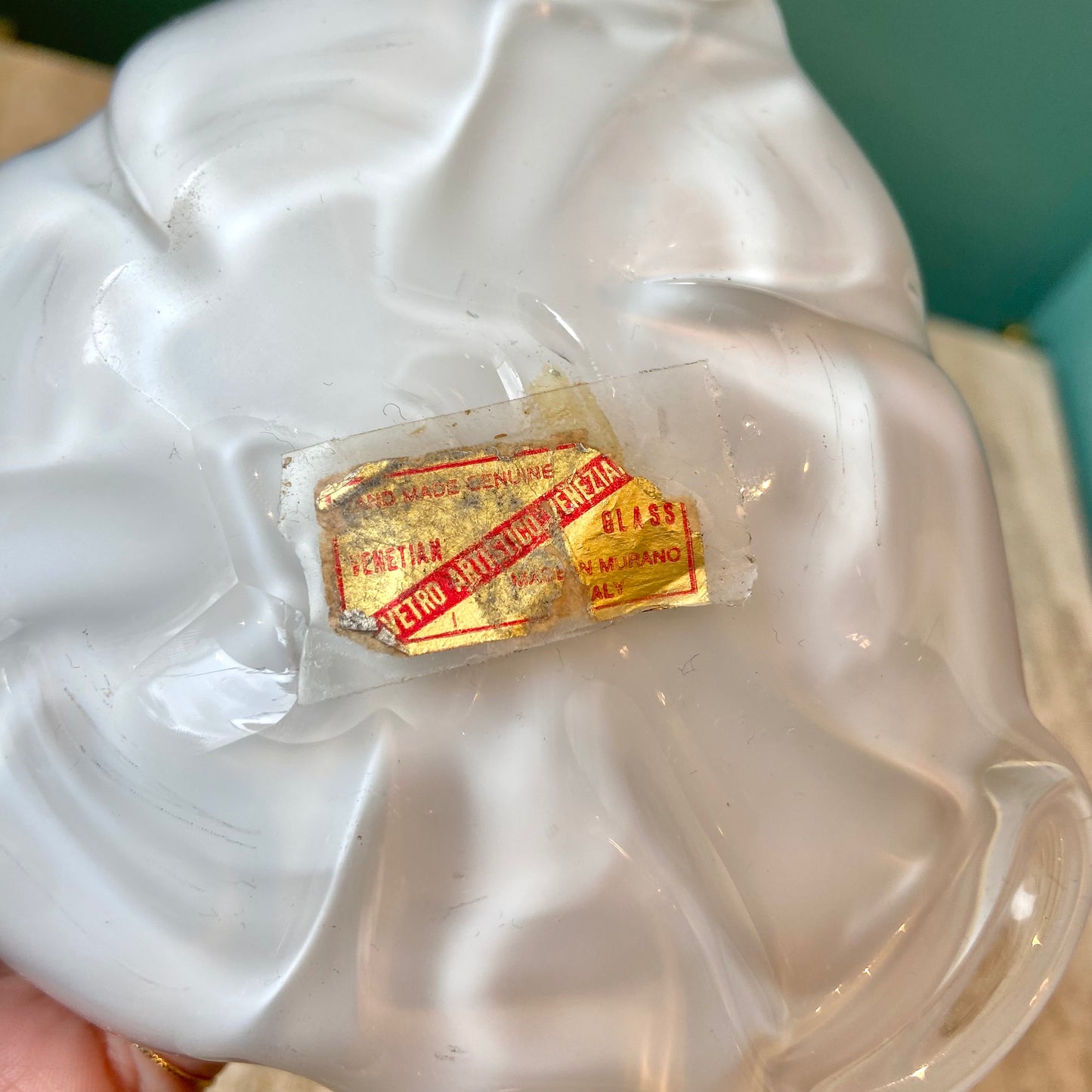 Vintage Hand Blown Murano Glass Gold Cased Ashtray/Catchall