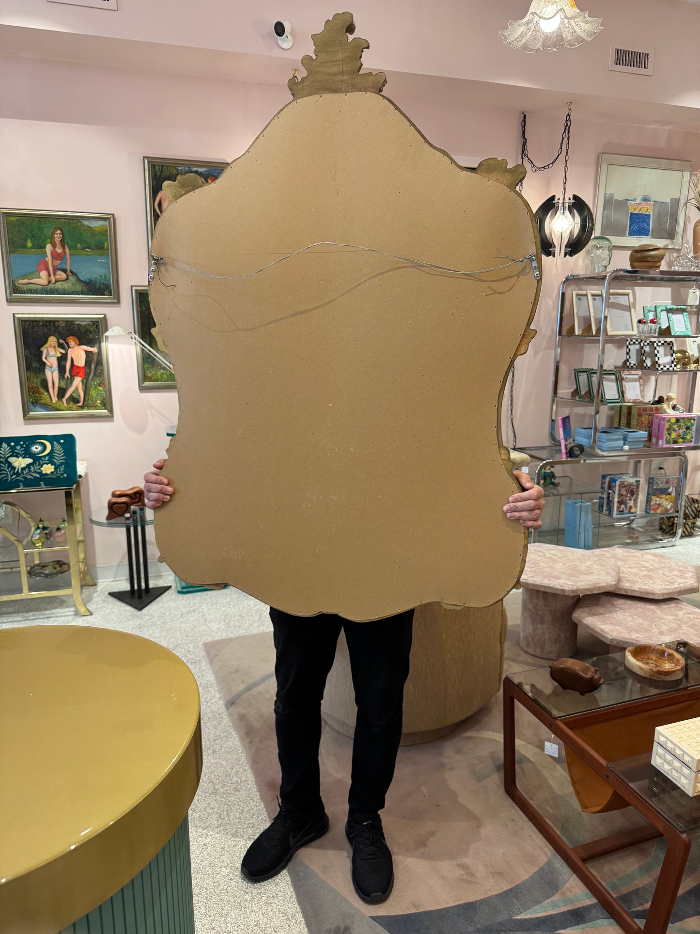 Vintage Large Gold Giltwood Rococo Style Mirror