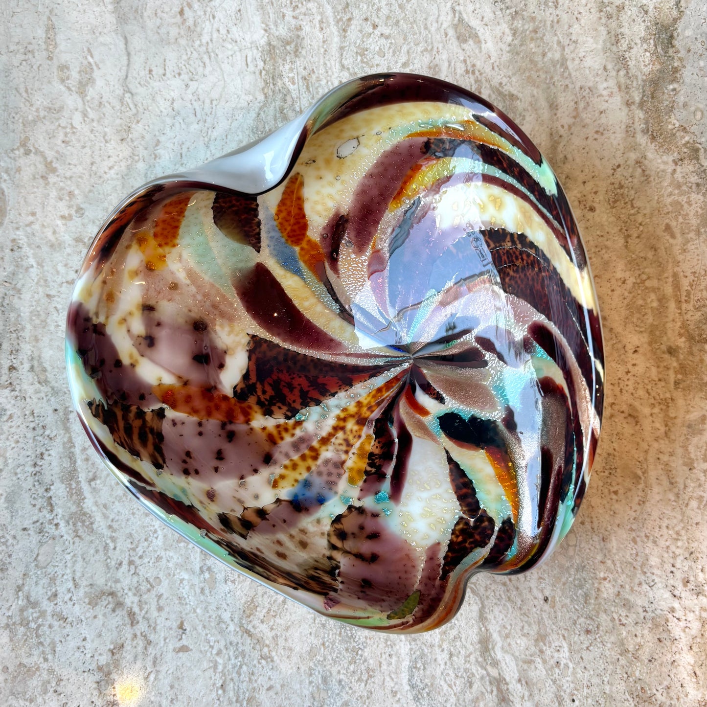Vintage Colorful Murano Glass Bowl