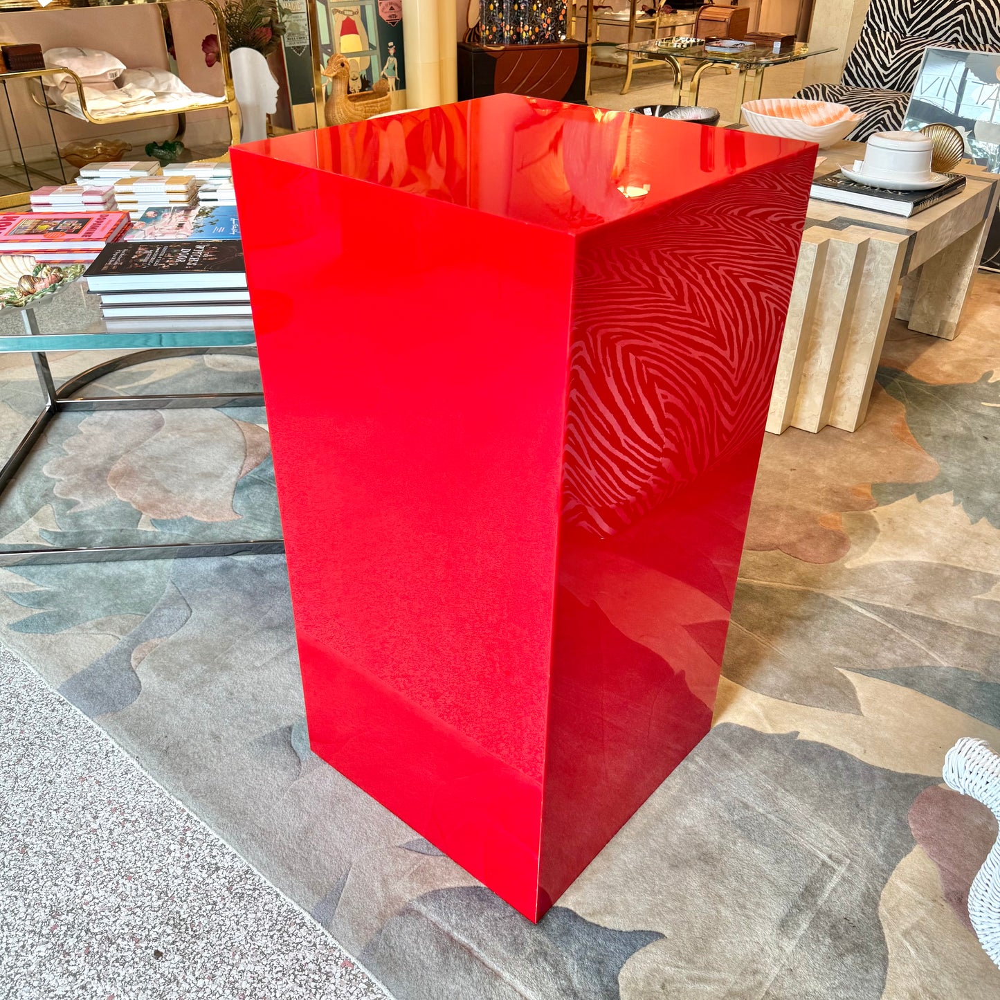 Vintage Red Acrylic Pedestal