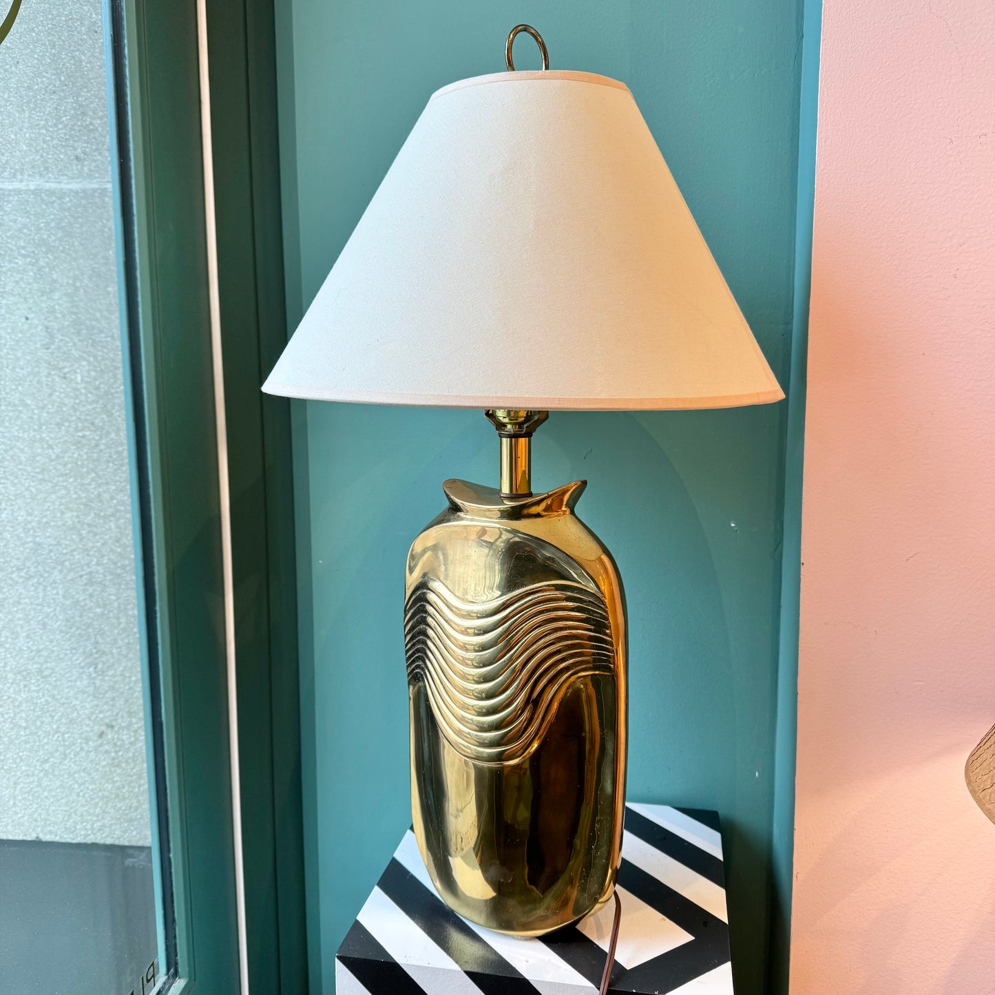 Vintage Brass Deco Style Table Lamp