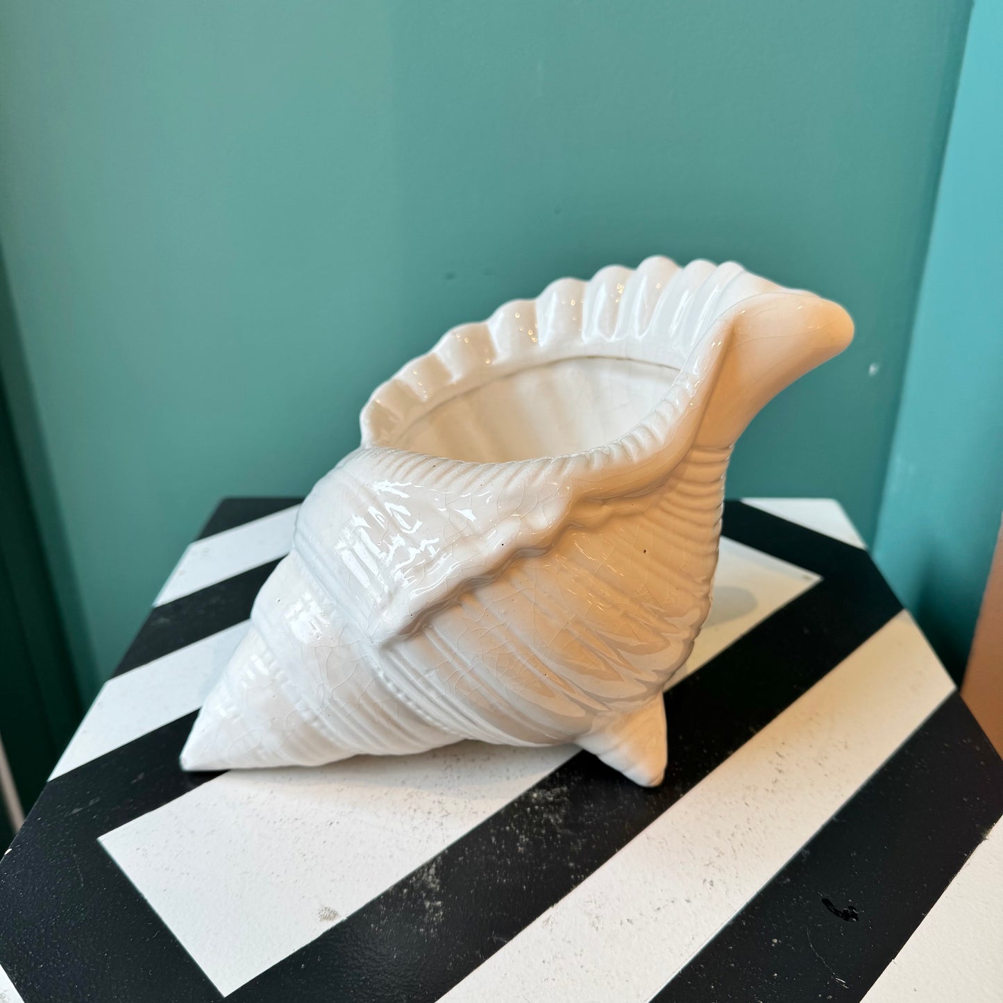 Vintage Ceramic Seashell Planter