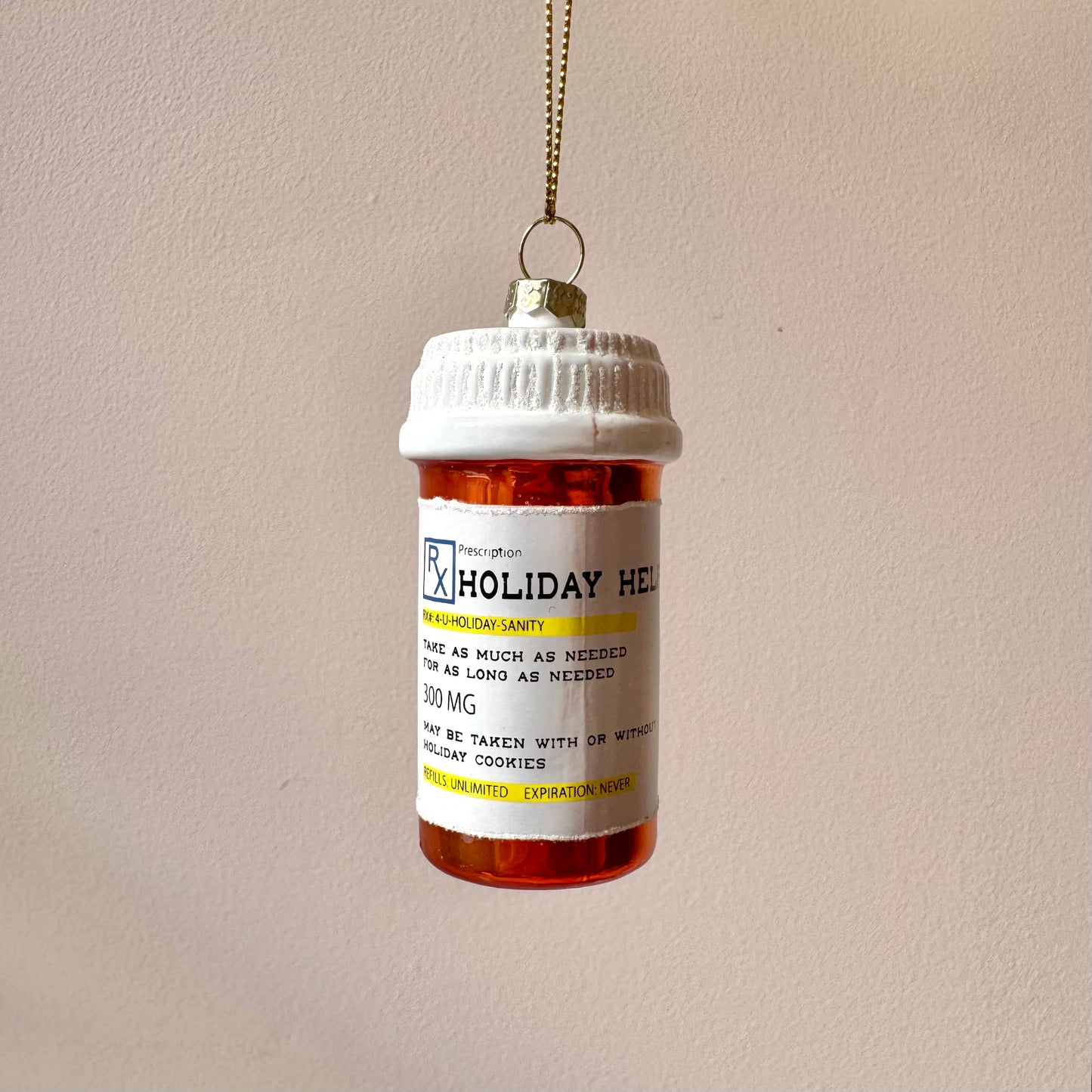 "Holiday Helper" Pill Bottle Ornament