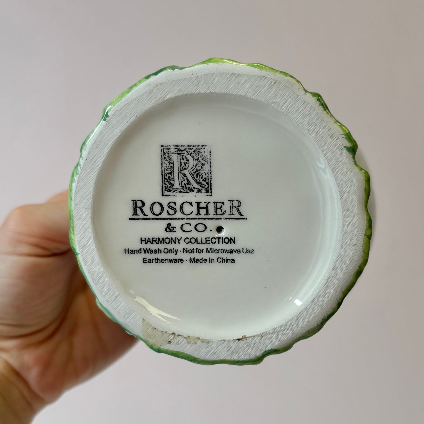 Vintage 8 Piece Set of Flower Cups and Saucers by Roscher & Co.