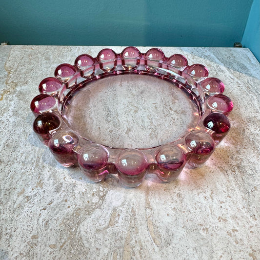 Large Vintage Pink Glass Boopie Dish