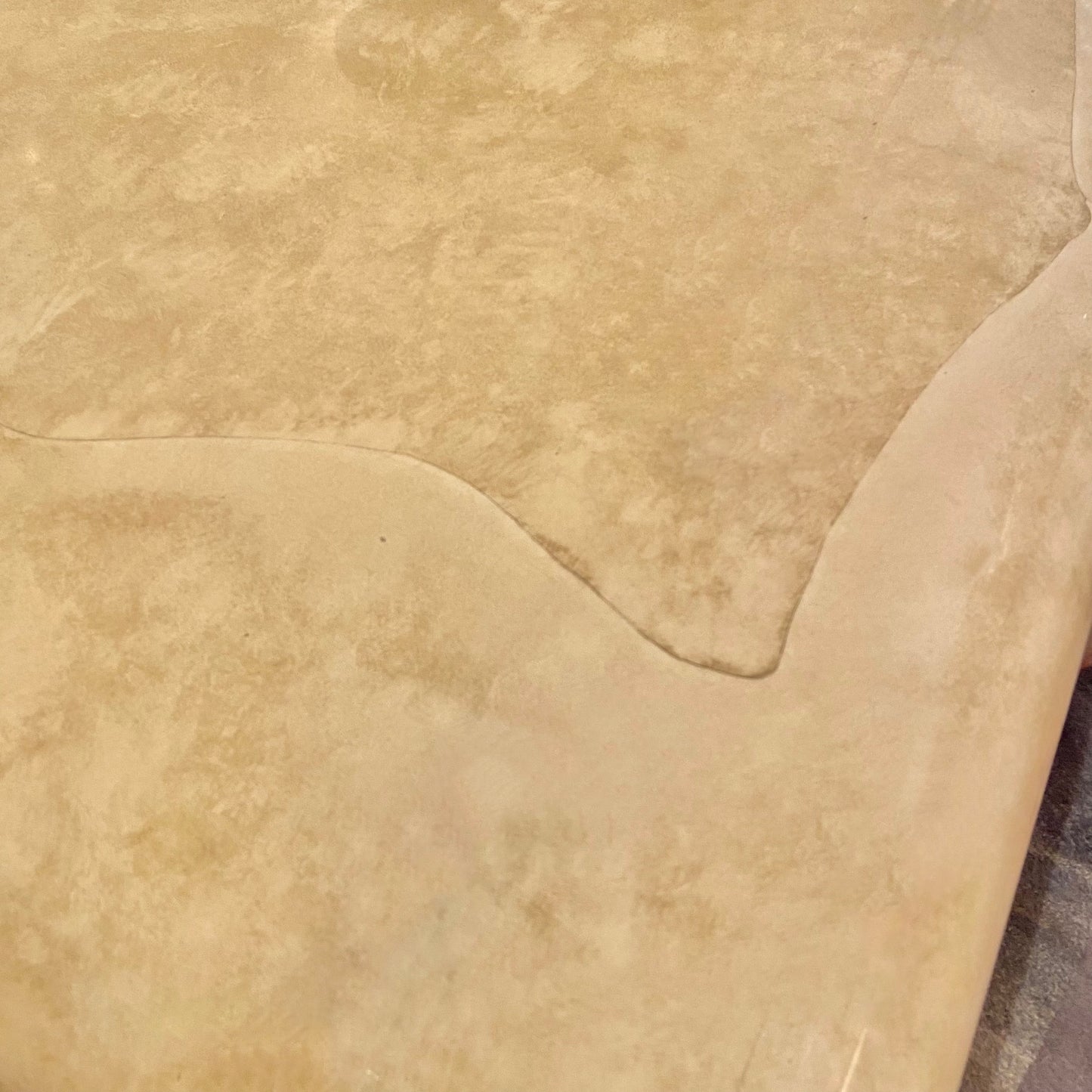 Vintage Faux Goatskin Lacquer Wavy Leg Coffee Table