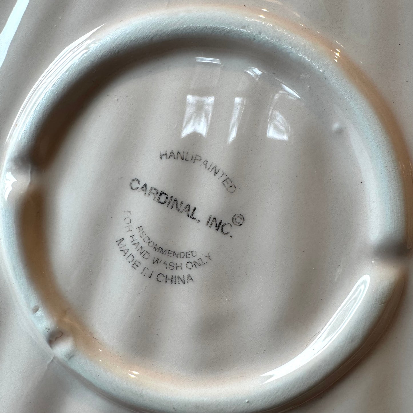 Vintage Large Hand Painted Clam Shell Platter by Cardinal Inc.