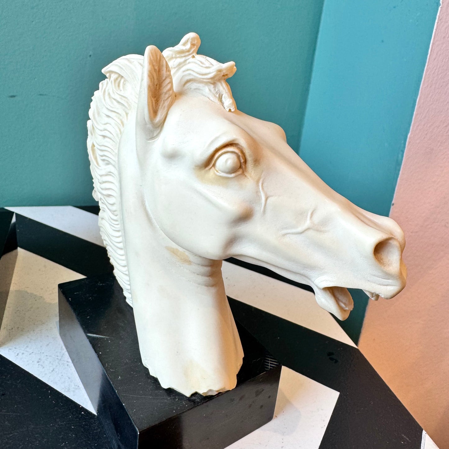 Pair of Vintage Resin Italian Horse Head Bookends