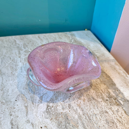 Vintage Pale Pink Murano Glass Ashtray