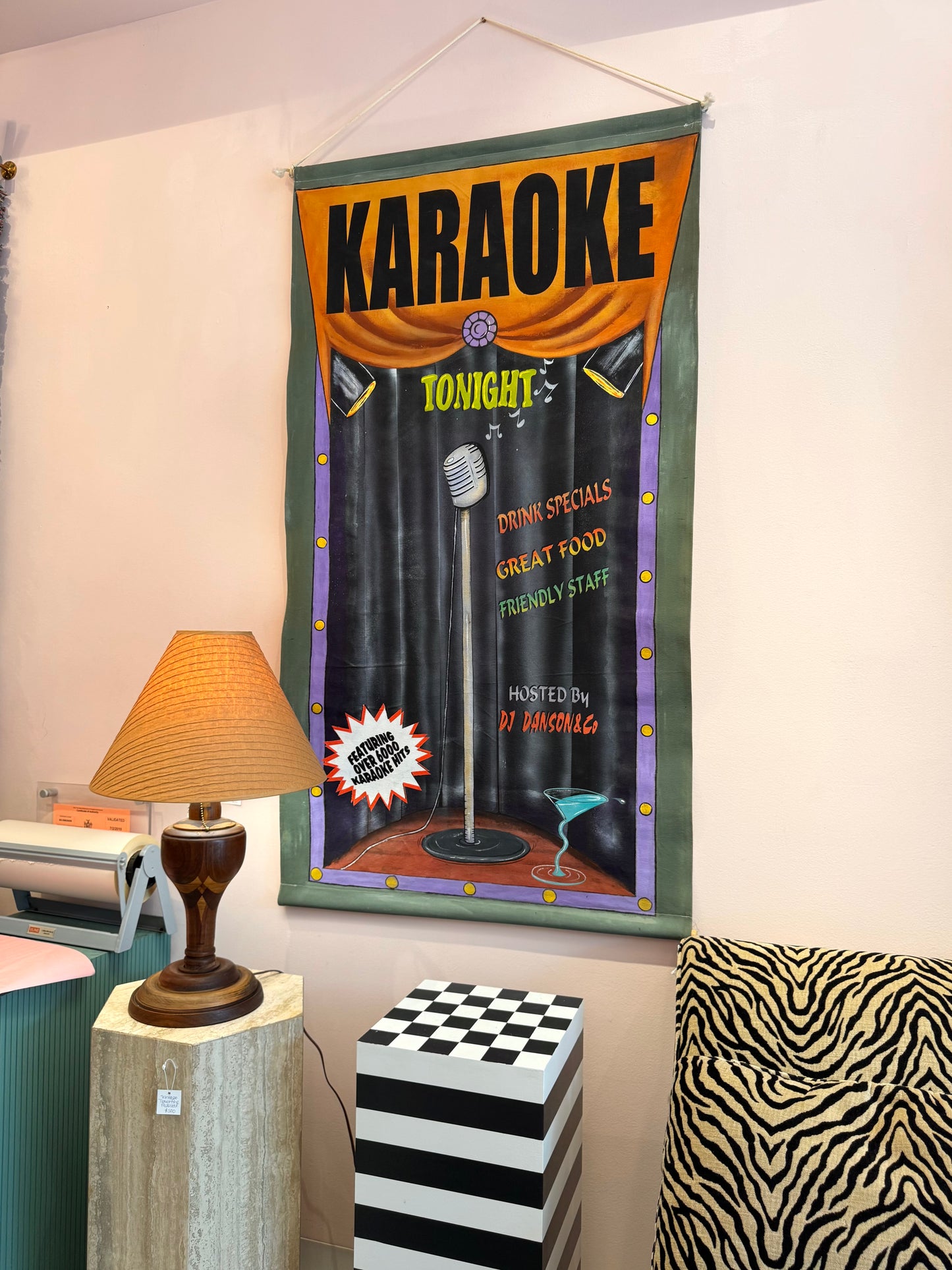 Vintage Hand Painted Original "Karaoke" Artwork