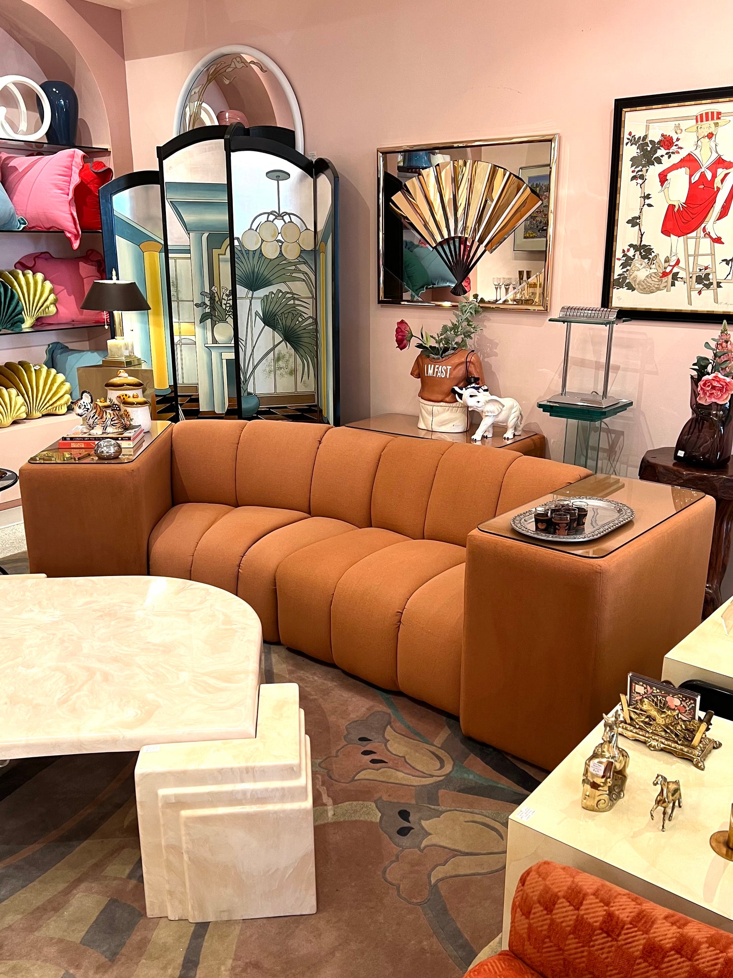 Vintage Terracotta Modular Sofa by Bernhardt (per piece)