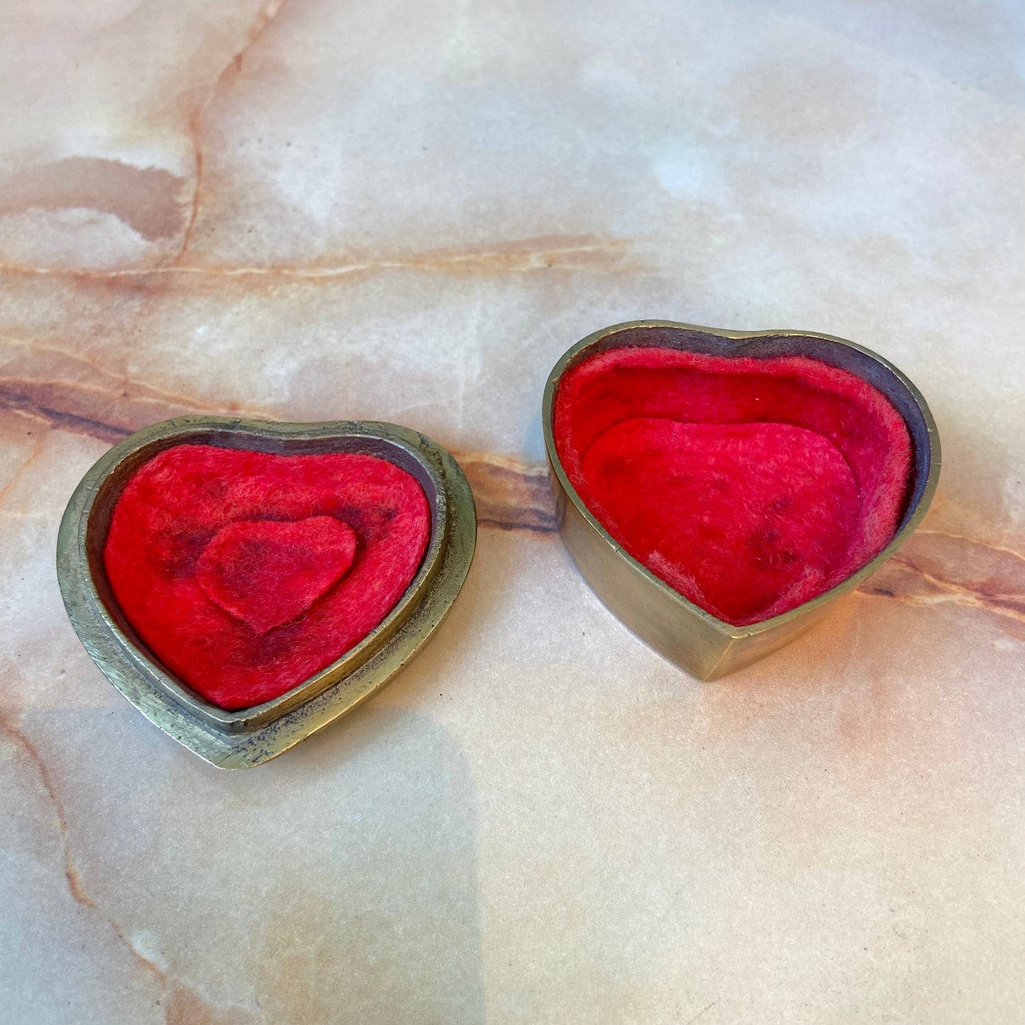 Vintage Brass Love Trinket Box