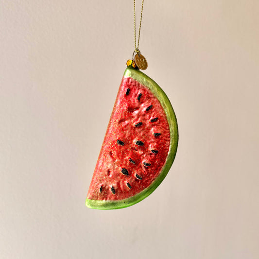 Watermelon Slice Glass Ornament