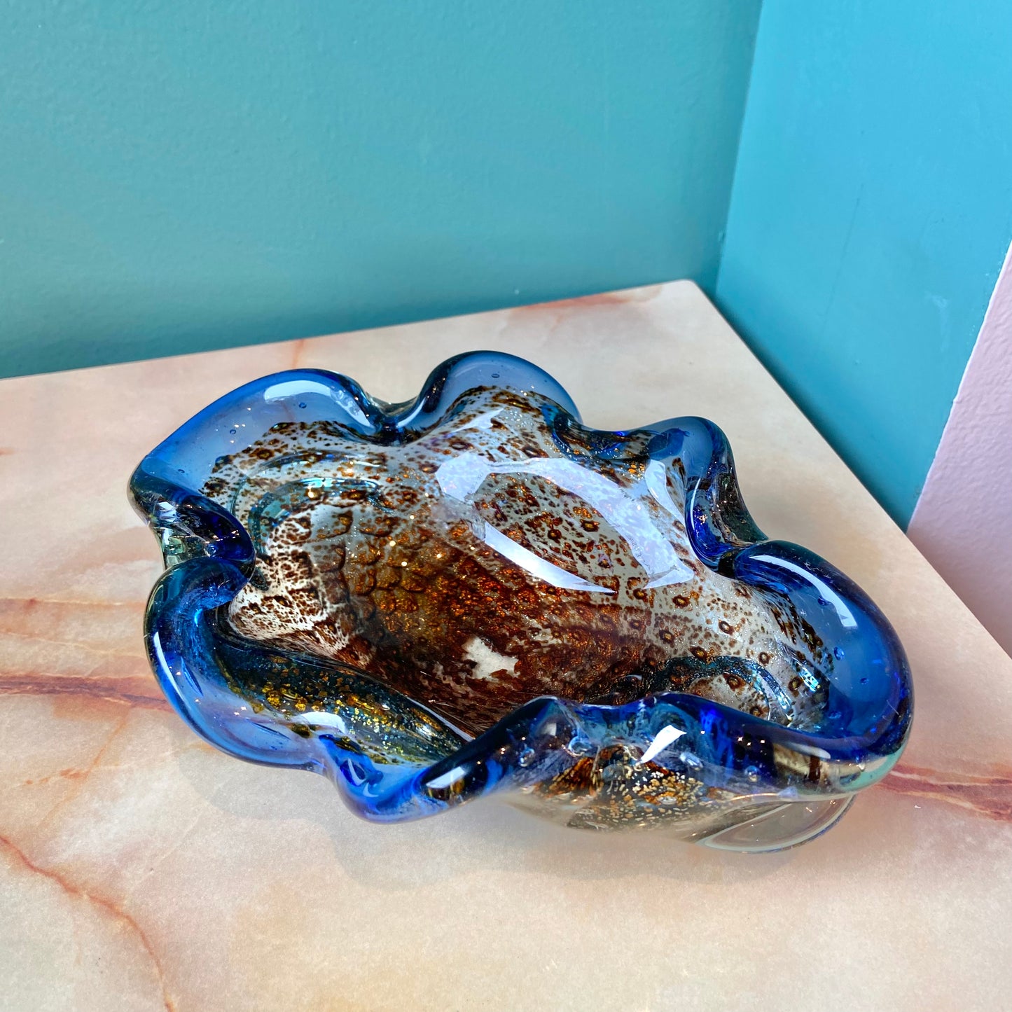 Vintage Murano Style Glass Catchall Bowl
