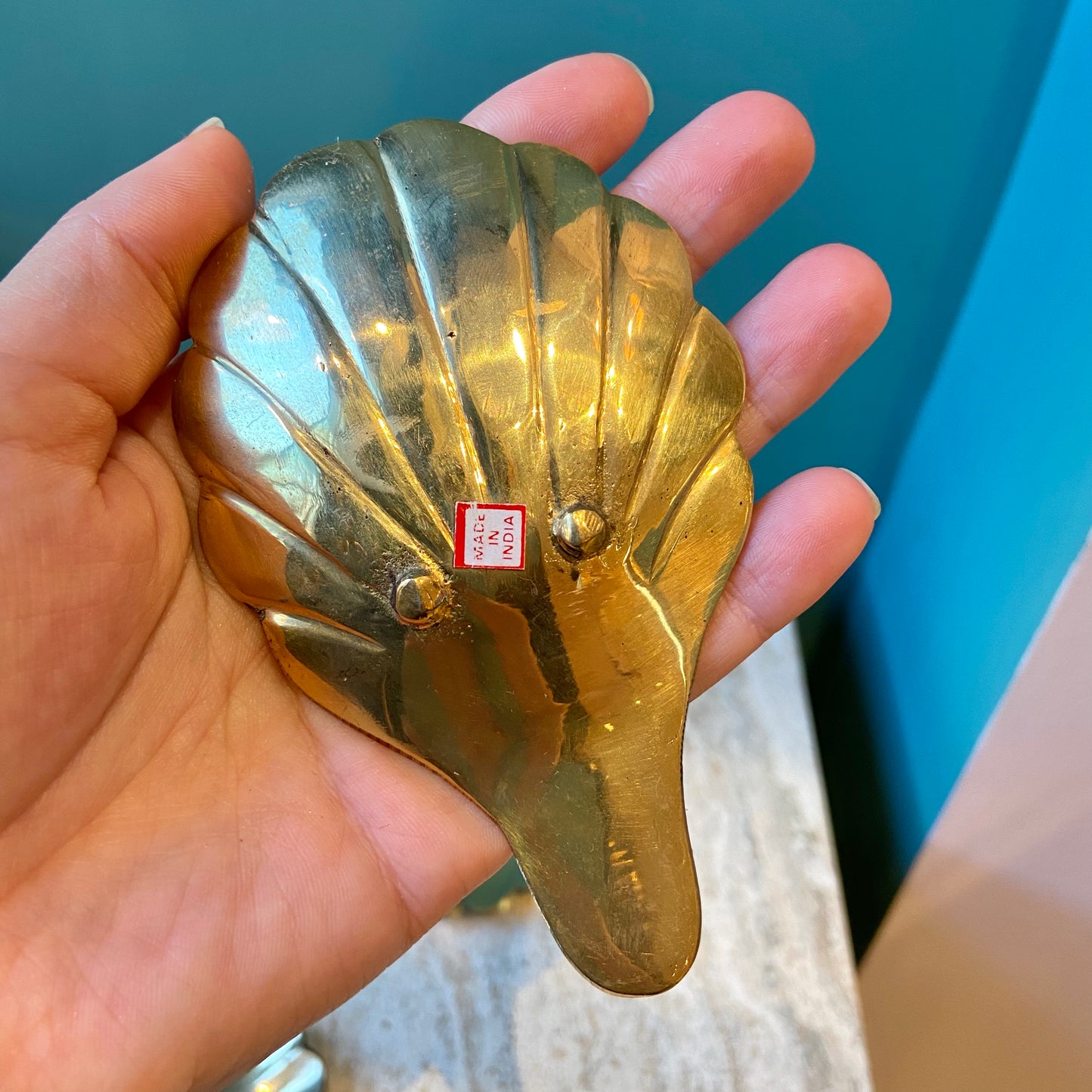 Vintage Brass Shell Ring Dish/item