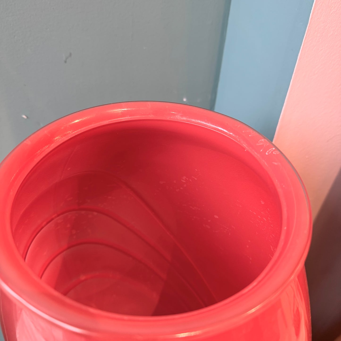 Large Vintage Deco Style Ruby Glass Vase