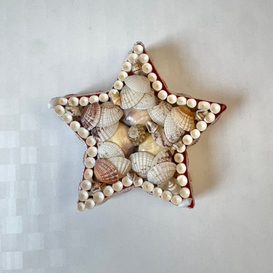 Vintage Shell Encrusted Star Shaped Box