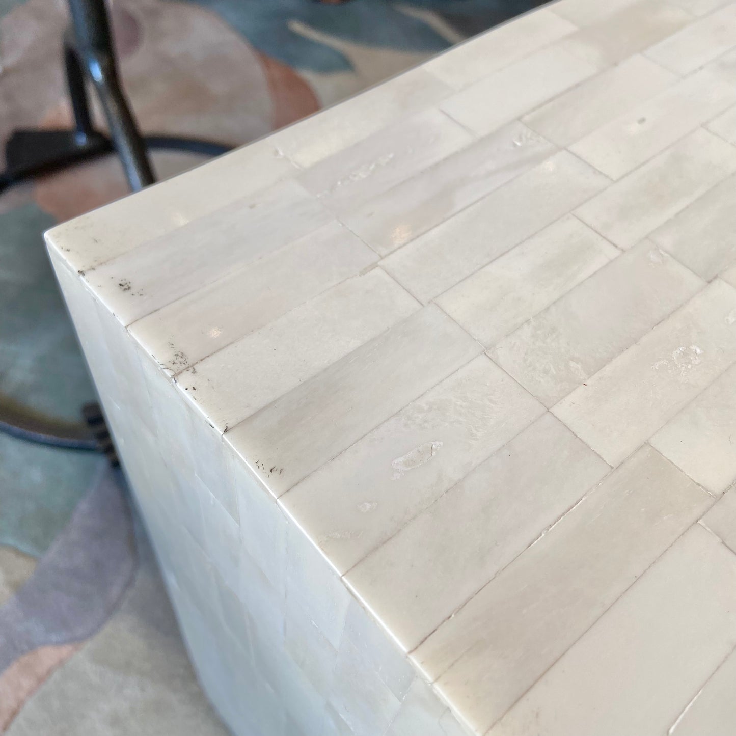 Pair of Vintage Bone Inlay Side Tables