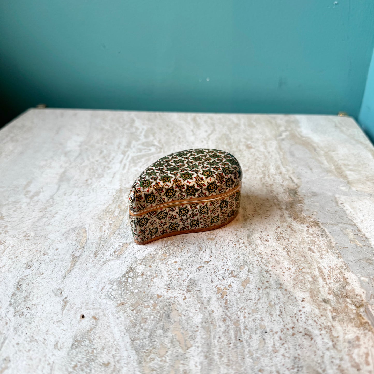 Vintage Persian Mini Mosaic Stars Ring Box