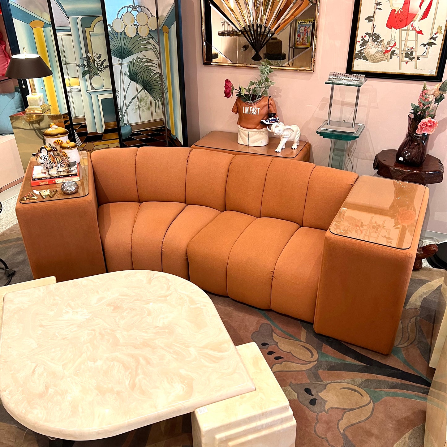Vintage Terracotta Modular Sofa by Bernhardt (per piece)