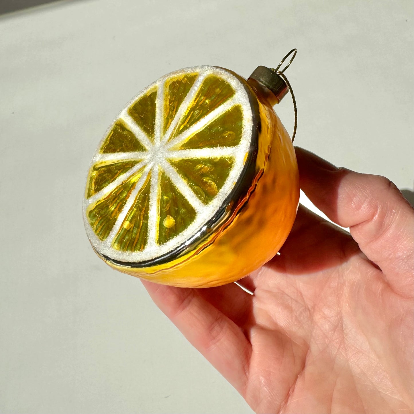 Glass Lemon Half Ornament