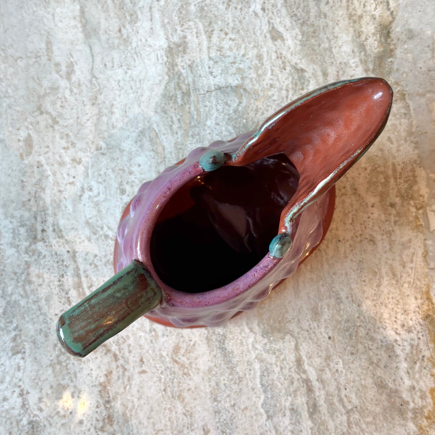 Small Vintage Studio Pottery Pitcher signed Flyn
