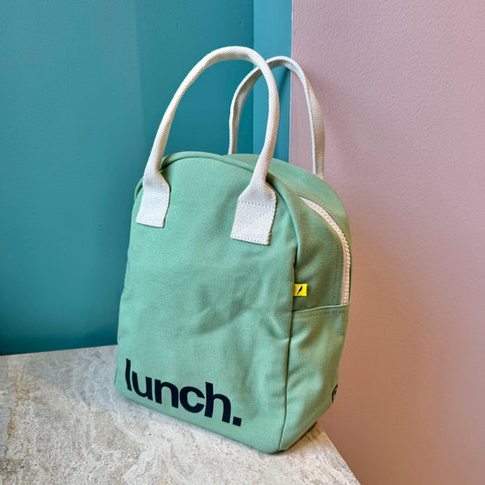 Zipper Lunch Bag - ‘Lunch’ Moss