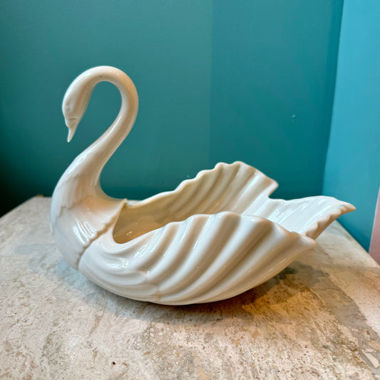 Vintage Porcelain Swan Planter/Catchall by Lenox