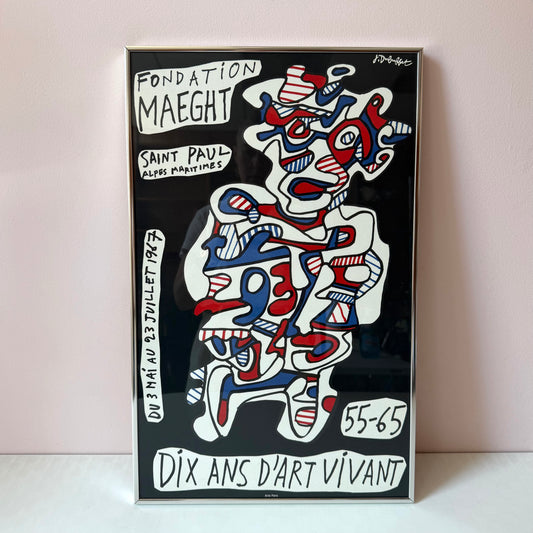 Original 1967 Framed Vintage Jean Dubuffet Exhibition Poster/Lithograph