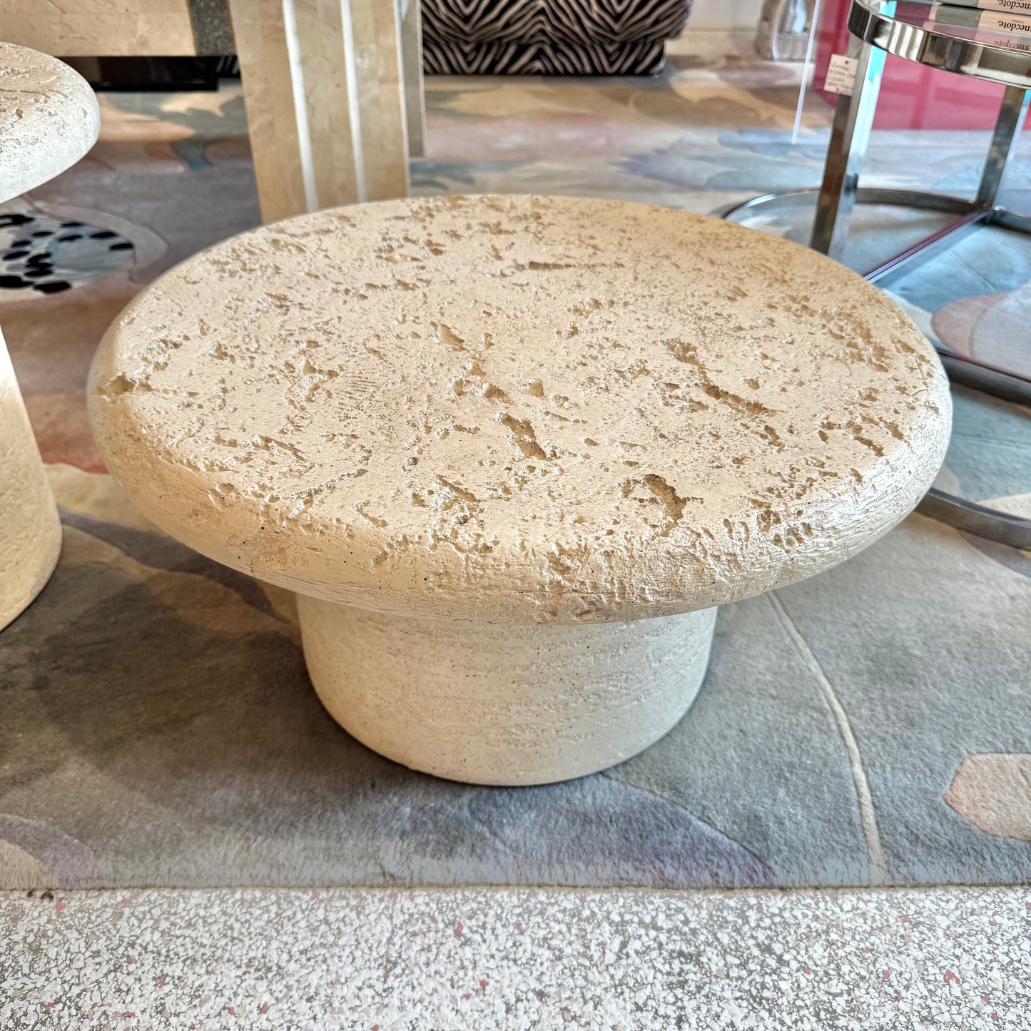 Set of 3 Vintage Faux Travertine Nesting Mushroom Tables
