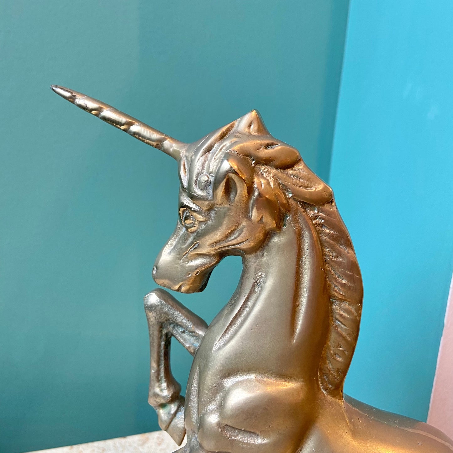 Vintage Brass Unicorn Statue
