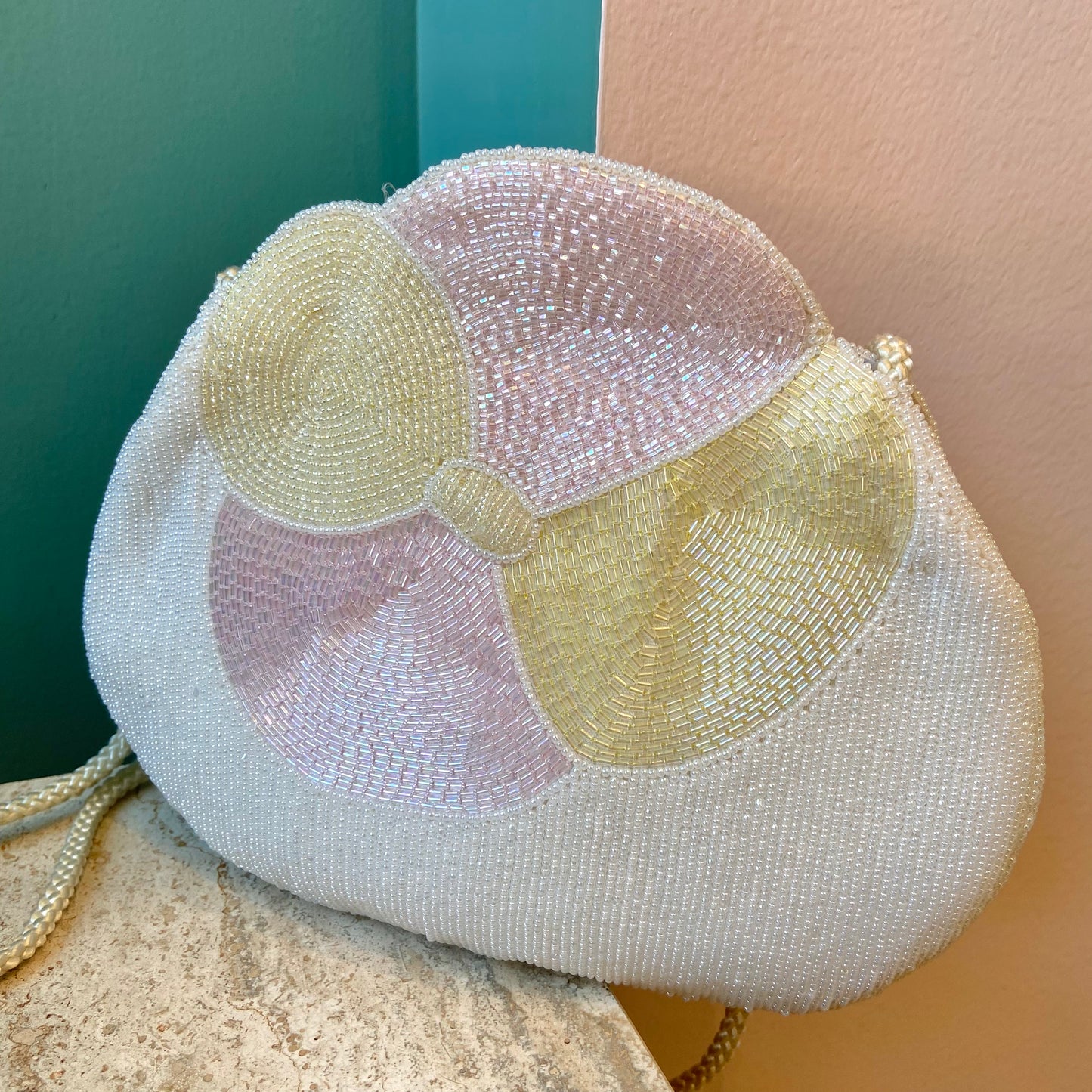 Vintage Beaded Flower Shoulder/Crossbody Bag