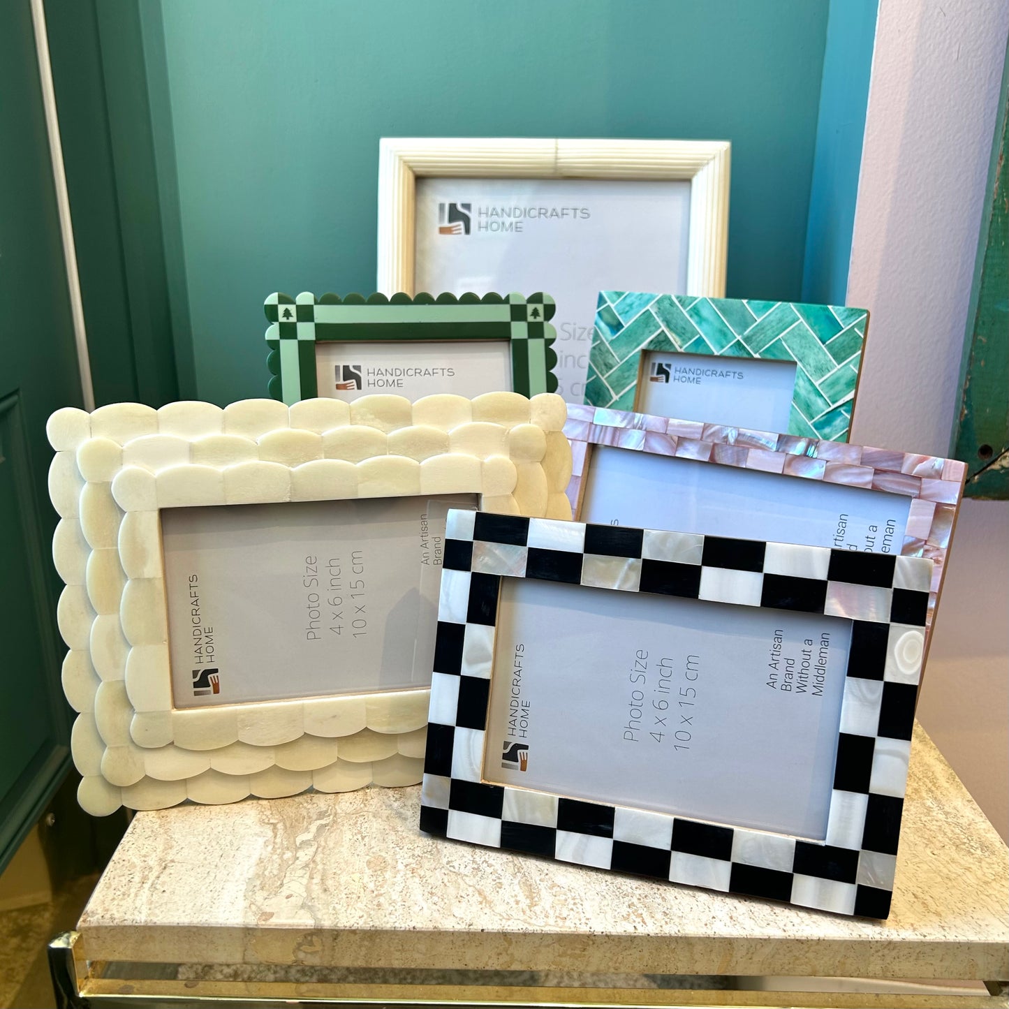 Mother of Pearl Pink Picture Frame: 5"x7"