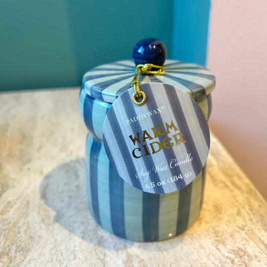 Warm Cider Striped Cabana Ceramic Candle by Paddywax