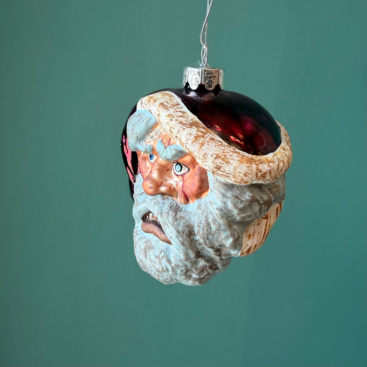 Gorenaments Glass Evil Santa Ornament