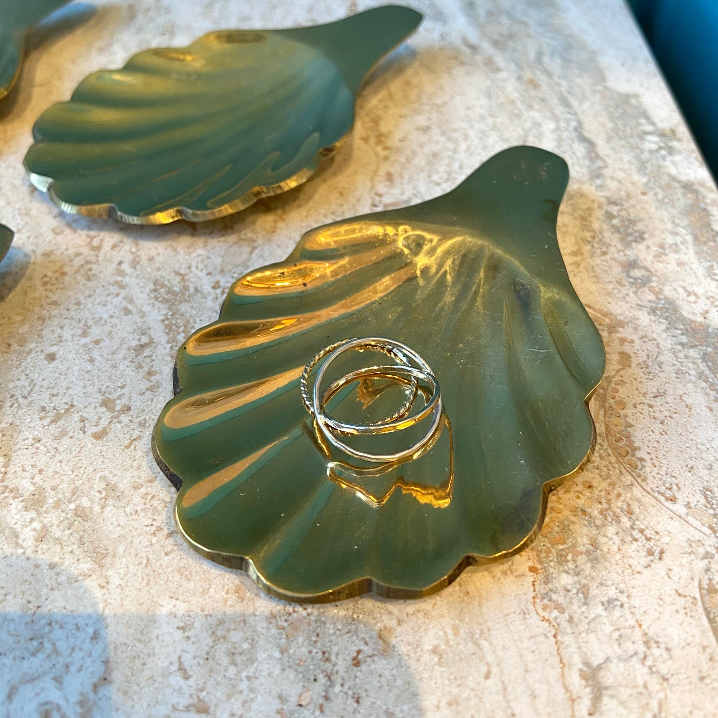 Vintage Brass Shell Ring Dish/item