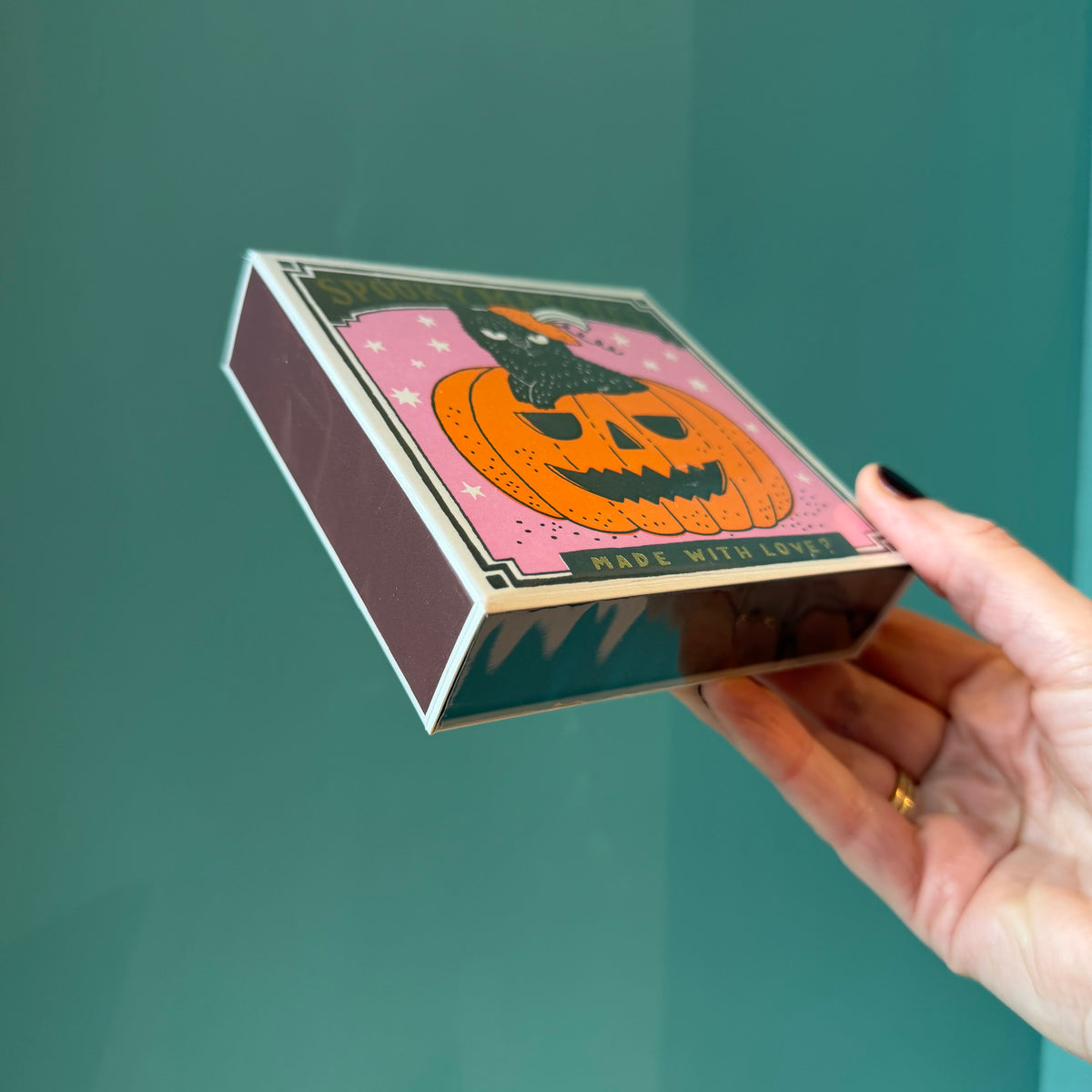Spooky Pumpkin Black Cat Matches by Archivist