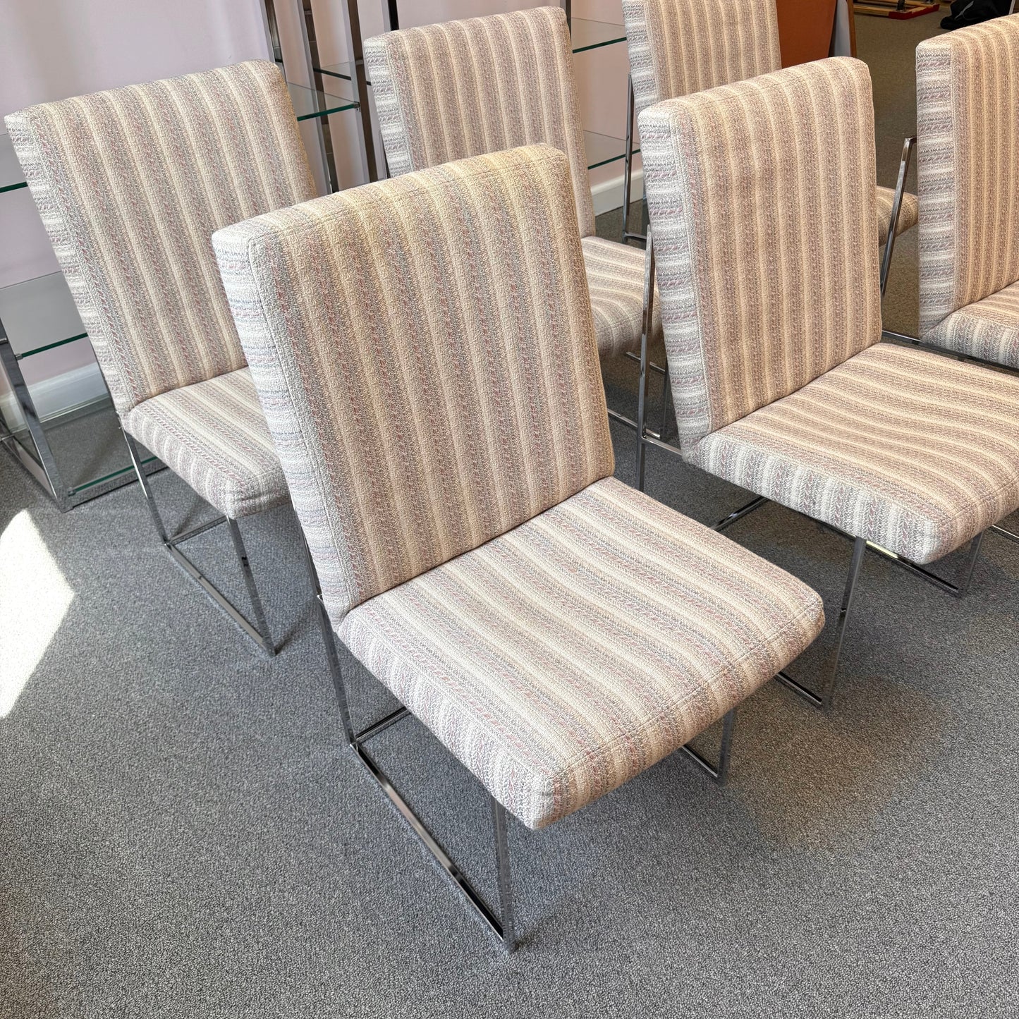 Vintage 1970's Set of 6 Dining Chairs by Milo Baughman for Thayer Coggin