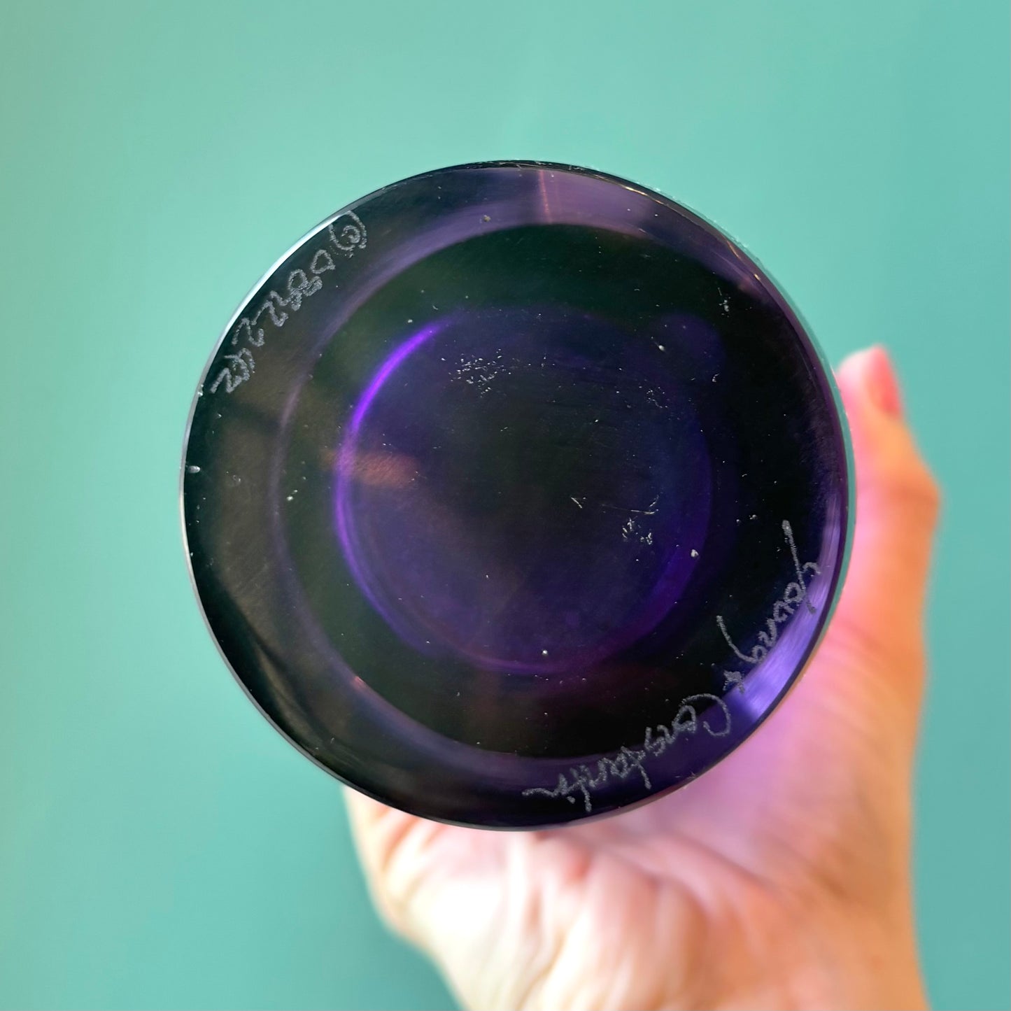 Vintage Purple Art Glass Candle Holder/Vase by Young & Constantin