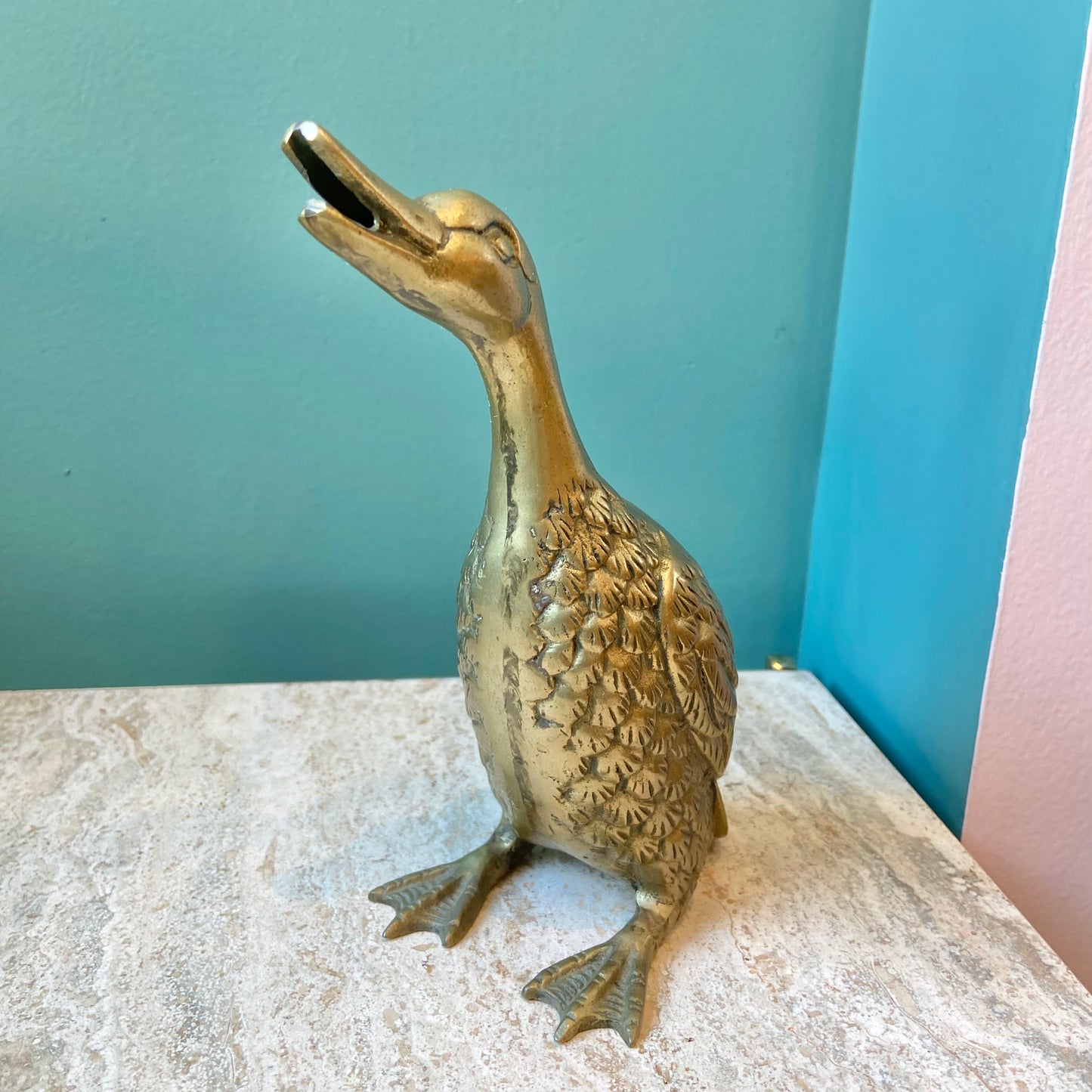 Vintage Brass Duck Figurine