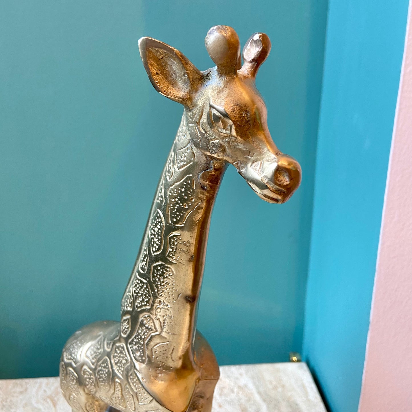 Vintage Brass Giraffe Statue