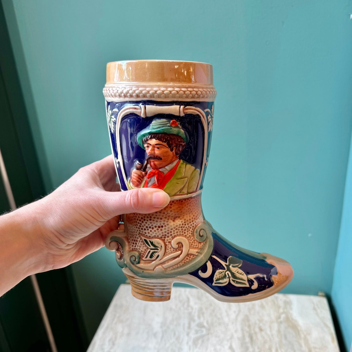 Vintage German Beer Boot Stein/Vase
