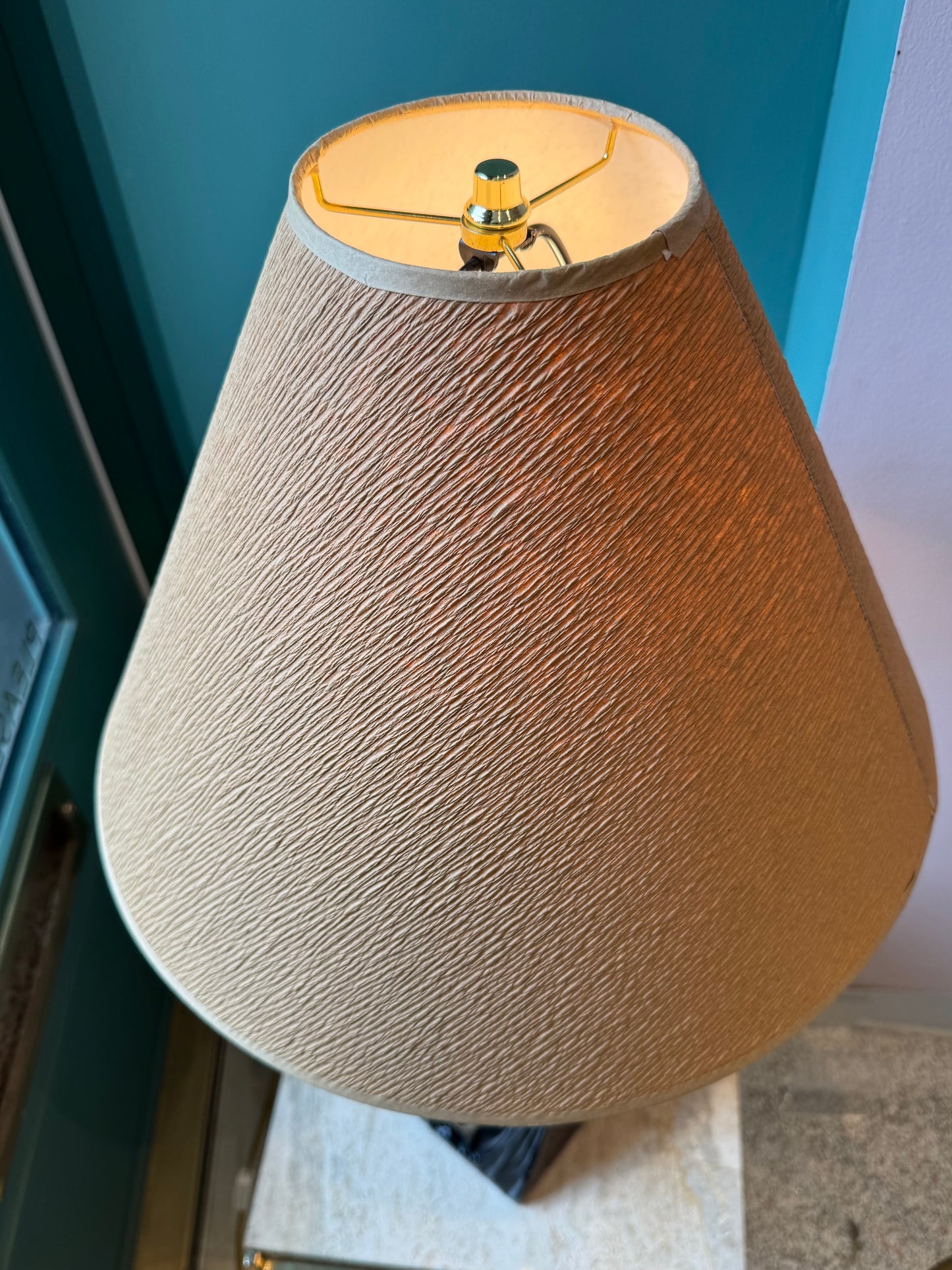 Vintage Gold and Black Abstract Female Male Lamp by FAIP